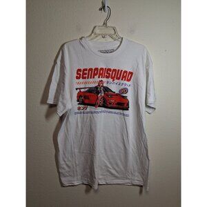 NWOT Senpai Squad Graphic T-Shirt Crew Neck Short Sleeve Tee White Size XL